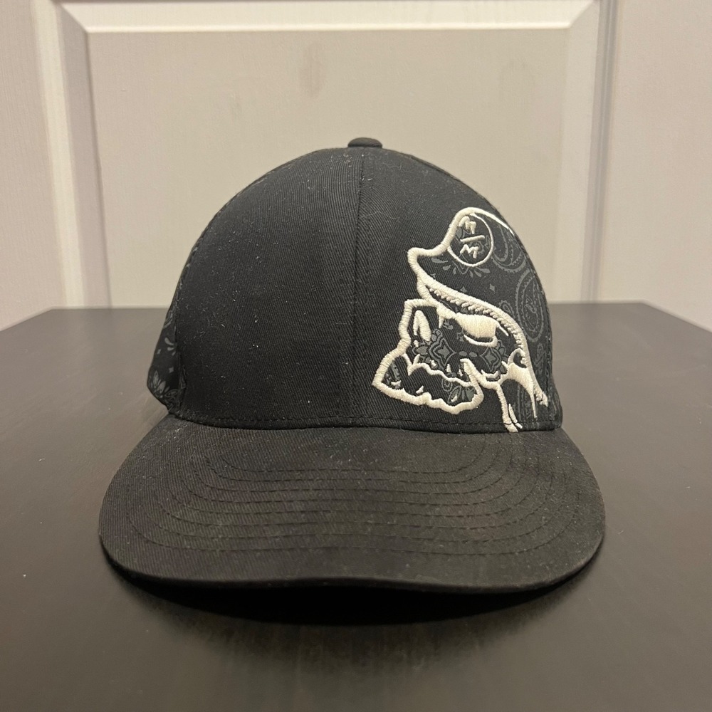 Vintage Y2K Metal Mulisha Hat / Cap - Black And White- Flexfit‎ L / XL